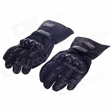 MADBIKE MD015# Stylish Waterproof Warm Full Finger Motorcycle Racing Gloves - Black (Pair / Size-L)