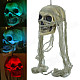 SYVIO JC Toys 72008 7-Color Lighting Skull Decorative Props w/ Khaki Headcarf for Halloween Holiday