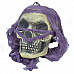 SYVIO JC Toys 72008 7-Color Lighting Skull Decorative Props w/ Purple Headcarf for Halloween Holiday