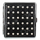 PU Leather + Stainless Steel Double-sided Rivet Cigarette Case - Black + Silver (Holds 20 PCS)