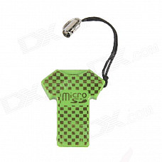 T-Shirt Shaped USB 2.0 MicroSD / TF Memory Card Reader - Green