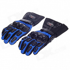 MADBIKE Stylish Waterproof Warm Full Finger Motorcycle Racing Gloves - Black + Blue (Pair / Size-L)