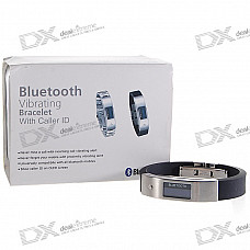 0.9" OLED Bluetooth Incoming Call Vibrate Alert Bracelet with Caller ID Display (Black)