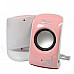 Jeway JS-5200 USB Portable Music Speaker for PC / Laptop - Pink (2 PCS)