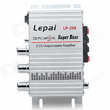 Lepai LP-268 25W 2-CH Multifunction Stereo Car Audio Power Amplifier - Silver