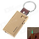 6506 Fashionable Stainless Steel Butane Lighter Keychain - Golden + Brown