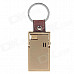 6506 Fashionable Stainless Steel Butane Lighter Keychain - Golden + Brown