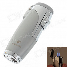 5350 High Quality Aluminum Alloy Butane Jet Torch Cigar Lighter - Silver