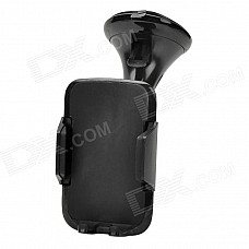 Multi-Functional 360 Degree Rotational Car Mount Holder w/ Suction Cup for Iphone / Samsung - Black