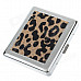 Fashionable Leopard Pattern Stainless Steel Cigarette Case - Golden + Black + Silver (Holds 18 PCS)