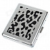 Fashionable Leopard Pattern Stainless Steel Cigarette Case - Silver + Black (Holds 18 PCS)