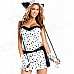 Dear Lover Divine Dalmatian Style Women's Costume - Black + White (Size-L)