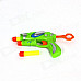 Manual Launch Outdoor Indoor Sponge Ball Gun Toy for Kids w/ 3-Sponge Cartridges -Multicolored:Green