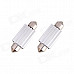 Festoon 39mm 6W 420lm 6-COB LED White Light Car Auto Reading Lamp Dome Bulb - (12V / 2 PCS)