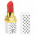 Stylish Fun Lipstick Style Polka Dot Pattern Butane Gas Lighter - White + Black + Golden