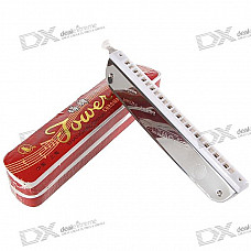 Stainless Steel 24-Hole Chromatic Harmonica