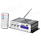 HY-502 160W 2-CH Hi-Fi MP3 Amplifier w/ FM / SD / USB for Car / Motorcycle - Black + Silver (16G)