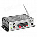 HY-502 160W 2-CH Hi-Fi MP3 Amplifier w/ FM / SD / USB for Car / Motorcycle - Black + Silver (16G)