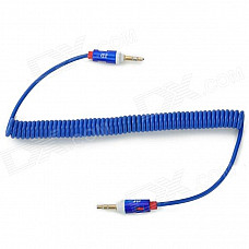 JD 014 3.5mm Male to Male Car Audio Connection AUX Spring Cable - Blue