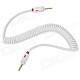 JD 014 3.5mm Male to Male Car Audio Connection AUX Spring Cable - White