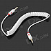 JD 014 3.5mm Male to Male Car Audio Connection AUX Spring Cable - White