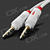 JD 014 3.5mm Male to Male Car Audio Connection AUX Spring Cable - White