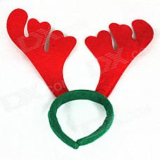 Christmas Simple Antlers Style Headdress - Red + Green