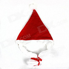 Braids Christmas Hat - White + Red