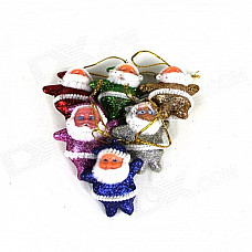 Christmas Santa Claus Decoration for Christmas Tree - Yellow + Red + Green + Blue + Silver + Purple