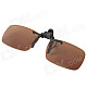 Day & Night 2-in-1 Anti-Glare Clip-On Sunglasses for Myopia Glasses - Tan + Black