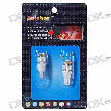 T10 0.75W 12V Red Light 5-LED Car Turning Signal Light Bulb - White (2-Pack)