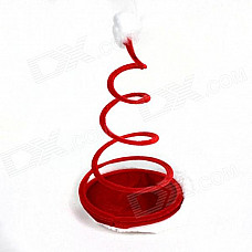 Spiral Style Plush Christmas Hat - Red + White