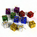 Decoration Gift Pendants for Christmas Tree - Yellow + Green + Purple + Blue + Red + Silver (12 PCS)