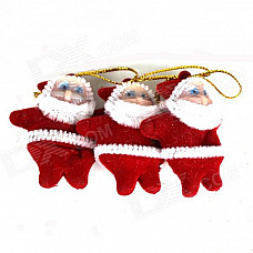 Christmas Santa Claus Jr Decoration for Christmas Tree - Red (3 PCS)