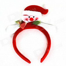 Christmas Smiling Snowman Headdress Scarf - Red