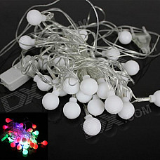 3W Christmas Flash 28-LED RGB Light Lamp String - Green + Red + Blue (110V)