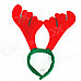 Simple Large Antlers Small Bell Headdress for Christmas - Red + Green + Golden