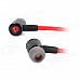 BIDENUO G800 Universal 3.5mm Jack Wired In-ear Headset w/ Microphone for Cellphone - Black + Red