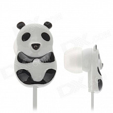 Cute Panda Style In-Ear Earphones - Black + White (3.5 mm Plug / 120cm-Cable)