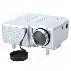 Geekwire LP-2A Portable FHD 1080P LED Projector w/ HDMI, VAG, USB 2.0, AV, SD, - Silver (US plug)