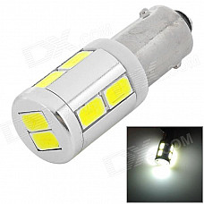 QCD-02 BA9S 5W 300lm 6500K 10-LED White Light Car LED Bulb - Silver + Yellow 9(12~24V)