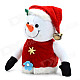 Cute Holiday Snowman Doll Lint + Cellucotton Toy for Christmas - White + Red