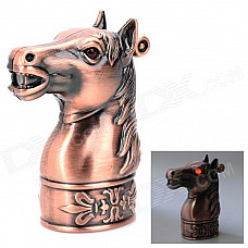 HB303 Horse Head Shaped Butane Lighter w/ Sound - Brass