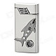 Cool Crystal Inlaid Shark Relievo Windproof Jet Lighter w/ LED - Silver (1 x AG3)