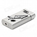 Cool Crystal Inlaid Shark Relievo Windproof Jet Lighter w/ LED - Silver (1 x AG3)