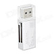 DKQ-8 USB 2.0 High Speed SD / SDHC / Micro SD / Mini SD Card Reader - Silver + White