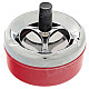 Stylish Creative Zinc Alloy Press Rotary Ashtray - Red + Silver + Black