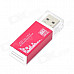 DKQ-8 High Speed USB 2.0 SD / SDHC / MicroSD TF / Mini SD Card Reader - Wine Red (Max. 32GB)