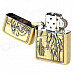 LiTian 01A Knight Pattern Copper Zinc Alloy Yellow Flame Kerosene Oil Lighter - Bronze