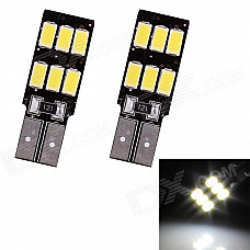 T10 3W 144lm 6 x SMD 5630 LED White Light Car Lamp (DC 12V / 2 PCS)